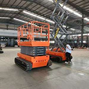 Meja Angkat Gunting Off-road CE <span class=keywords><strong>Heavy</strong></span> <span class=keywords><strong>Duty</strong></span> 8m 10m 12m 14m, <span class=keywords><strong>Platform</strong></span> Kerja Udara Kapasitas 500kg, Rangka Baja, Track Karet - Product Image 6