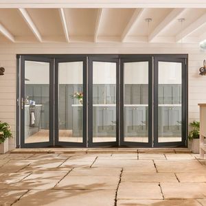 Prima Balcon Accordéon Porte pliante Design Extérieur Aluminium Allié Verre Portes Patio Pliantes - Product Image 3