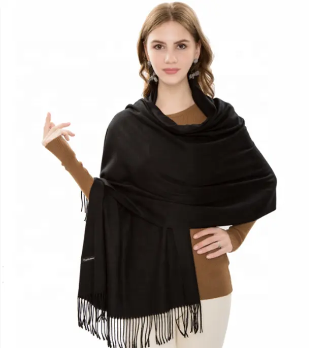 Wholesale 33 Plain Colors Fashion custom winter cashmere Scarf for women scarves cashmere wool scarves shawls ladies