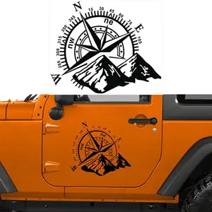 2 autocollants de montagne Navigation de voiture, étiquette de porte, décoratif, modifié, pour corps de montagne - Product Image 1