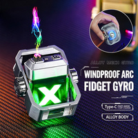 Briquet électrique à arc personnalisé avec logo, mécanique, double arc, rechargeable USB, coupe-vent, RGB, en métal, vente en gros, directement de l'usine, OEM