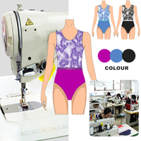 Leotard senam wanita custom sublimasi ringan dengan hiasan kristal untuk figure skating, senam ritmik, dan akrobatik