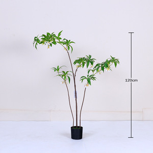 <span class=keywords><strong>Plante</strong></span> artificielle en pot en plastique Elaeocarpus Hainanensis, <span class=keywords><strong>d</strong></span>écoration pour la maison, le bureau et le jardin, faux arbres, plantes artificielles - Product Image 2