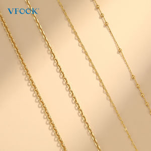 Chaîne de fabrication de bijoux VFOOK vente en gros chaîne moderne en or jaune brillant 9K 10K couleurs personnalisées chaîne de lèvre pour un port quotidien - Product Image 2