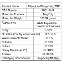 Phosphate trisodique 98% min. Qualité industrielle Traitement de l'eau Inhibiteur de calcaire pour chaudières Agent adoucissant Réglateur de pH