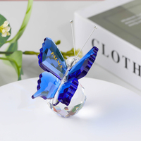 Gros Cadeaux De Mariage En Cristal Coloré Verre Papillon Figurines De Noël Ornements