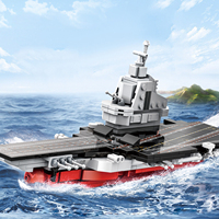 Wange 3520, porte-avions de type 003, modèle de blocs de construction MOC de la marine, jouet éducatif pour enfants et garçons, ensemble de blocs de construction à assembler