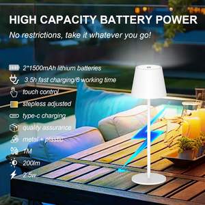 Lampada da Scrivania LED Antela a Batteria con Controllo Touch, Paralume Bianco, Design Minimalista, Portatile con Cavo USB-C, in Plastica ABS - Product Image 5