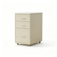 Armoire de rangement en métal à 3 tiroirs Rice White, organisateur étroit pour chevet, unité de rangement de bureau, armoire à dossiers sous table pour la maison