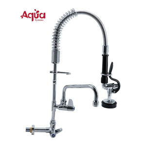 Easy Install Wall Mounted Commercial Mini Kitchen Faucet Brass Cold Water <b>Pull</b> Down Spray Single Hole with 8" add on Swing Spout - Product Image 1