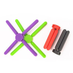 Kitchen Foldable Cross Silicone Trivets, Expandable Holder Collapsible and Non-Slip for Cooking <b>Pots</b> and Pans <b>Table</b> Mat - Product Image 4