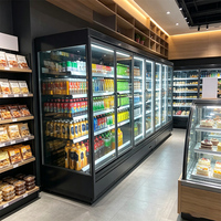 Réfrigérateur vertical commercial à porte vitrée, dégivrage automatique, économie d'énergie, pour utilisation en supermarché