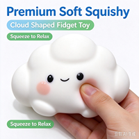 Jouet anti-stress nuage en blocs de construction, mignon, en forme de nuage, doux, à remontée lente, sensoriel, à presser, vente en gros