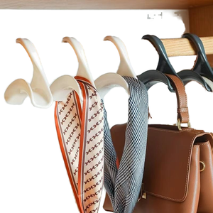 Organisateur de vêtements en plastique arc sac crochet pour sac à main chapeau écharpe support de rangement avec lien garde-robe stockage cintre - Product Image 1