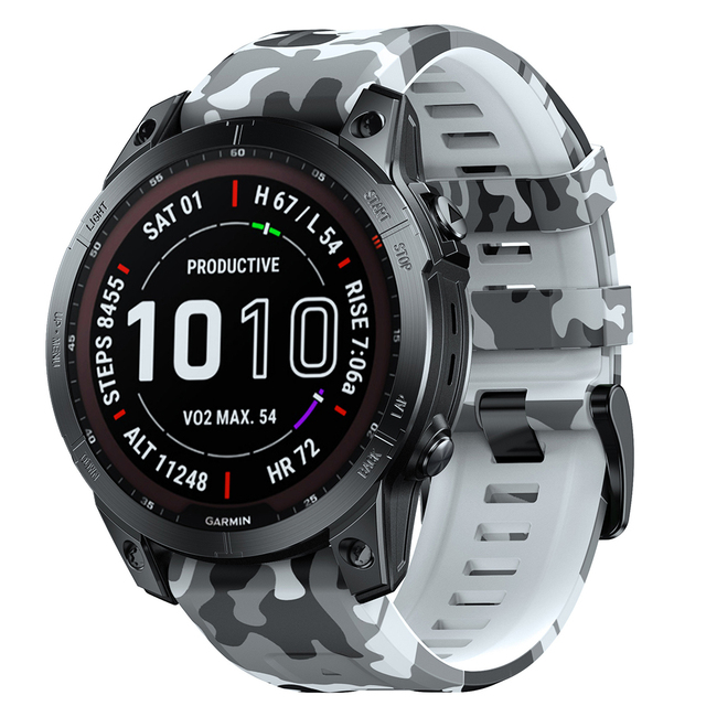 New Camouflage Replacement 22mm 26mm Silicone Watch Band for Garmin Fenix Tactix QuickFit Watch Band
