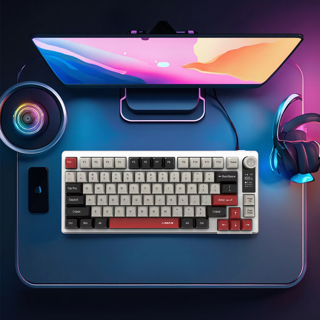 Custom 81 Keys USB Type-C Wireless Mechanical Keyboard 75% Compact RGB Hot Swappable Programmable Smart Display Gaming Keyboard