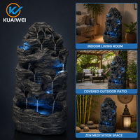 Fontaine d'eau solaire LED en résine faite à la main, cascade de roche, résistante aux intempéries, pour extérieur, villa, pelouse, jardin artificiel