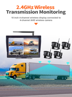 Sistema de Cámara de Reversa Inalámbrica Digital 2.4G para Camiones con Monitor de 1024x600 - Cámara para Tablero y Asistencia de Reversa para Camioneta, Remolque y Automóvil