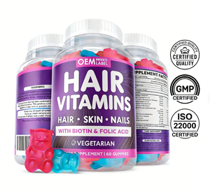 Gummies de vitamines capillaires à marque privée avec <span class=keywords><strong>biotine</strong></span> et acide folique, supplément végétarien pour cheveux, peau et ongles pour femmes et hommes |   OEM ODM - Product Image 5