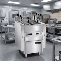 Cuiseur à nouilles automatique à 6 paniers, bouilloire à pâtes commerciale en acier inoxydable avec barre de levage, machine à faire bouillir pour cuisine de restaurant