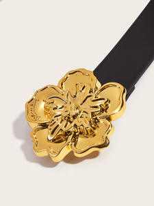 Vente en gros <span class=keywords><strong>ceinture</strong></span> double face disponible grande fleur <span class=keywords><strong>boucle</strong></span> métallique en cuir <span class=keywords><strong>ceinture</strong></span> large jupe décorative pour femmes ceintures de taille - Product Image 3
