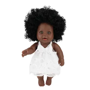 2021新款热销批发12英寸爆款头黑色皮肤娃娃可爱罐头模拟乙烯基玩具礼品娃娃