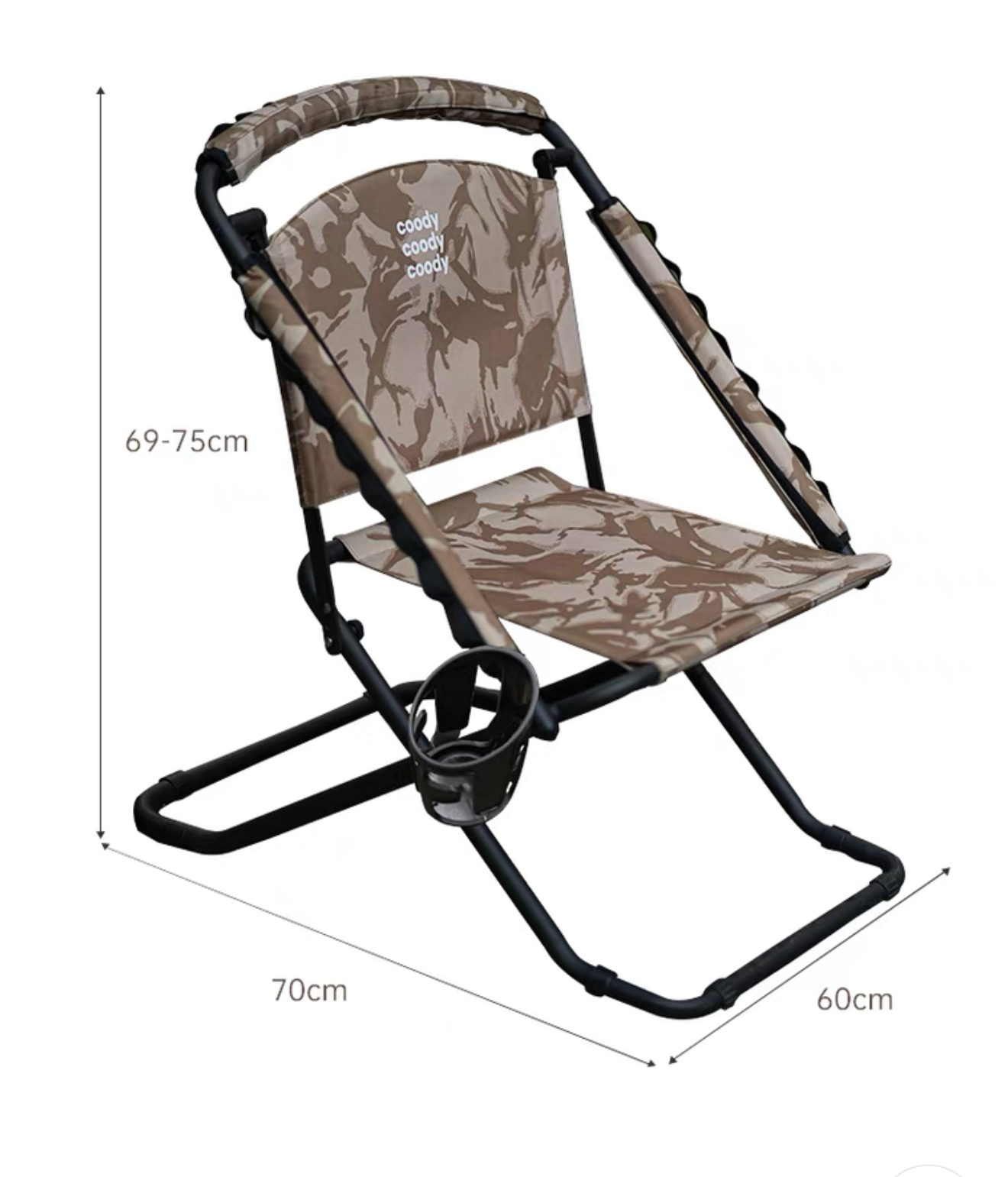 Coody Outdoor Tactical Folding Chair - Adjustable Portable Camping