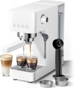 Cafetera Espresso Eléctrica Semiautomática Italiana de 19 Bares, Nuevo Diseño, con Espumador de Leche y Sistema de Agua Caliente para el Hogar - Product Image 1