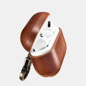 Étui pour écouteurs ICARER en cuir véritable vintage, étui de protection, coque en cuir de vache véritable pour <span class=keywords><strong>AirPods</strong></span> Pro 2 - Product Image 5