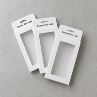 Boîte en carton pliable blanche personnalisée avec fenêtre transparente, fente Euro et trou de suspension, impression CMJN pour emballage de détail d'électronique