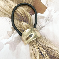 Simple petit élastique tête corde cheveux accessoires métal forme géométrique attaché prêle cheveux corde pour les femmes
