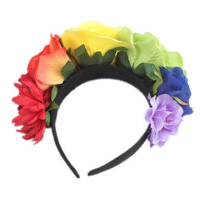 Festival Fiesta Mexicana Floral cabeza banda Día <span class=keywords><strong>de</strong></span> los <span class=keywords><strong>muertos</strong></span> diadema disfraz Rosa flor corona novia Floral flor corona - Product Image 5