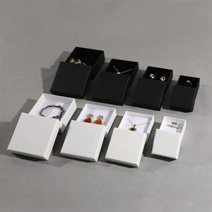 Custom Logo Durable Square Cardboard Jewelry Sliding Drawer <b>Box</b> Slide Thin Bracelet Earring <b>Ring</b> Pendant Gift Packaging Storage - Product Image 1