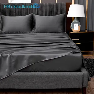 Viscose 100% Bamboo Silk Cooling Charcoal Bed Sheets Bedsheets Bedding Set Wholesale 100% Organic Bamboo Bedding