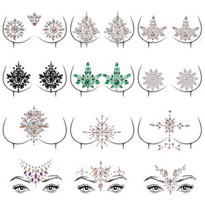 Pegatinas Faciales para Fiestas, Tatuajes Sexys para Pezones, Pasties de Cristal - Product Image 4
