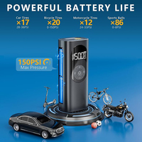 Gonfleur de pneu extérieur à lumière de secours Compresseur d'air portable avec affichage numérique intelligent Pompe à air pour voiture électrique