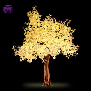 Golden Illuminated <b>LED</b> Ginkgo Tree <b>Light</b> Waterproof Decorative Autumn Landscape for Park Garden Street Festival Display for Sale - Product Image 1