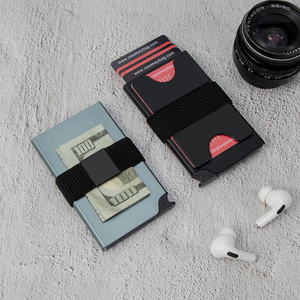 <b>Metal</b> Money Clip Slim Cardholder <b>Wallet</b> Rfid Blocking Minimalist <b>Wallet</b> for Men Porte-cartes En Aluminum Cash Credit Card Holder - Product Image 4