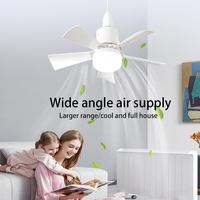 Ventilateur de plafond E27 avec pales amovibles, mini lampe ventilateur encastrée, nouvelle arrivée, vente chaude