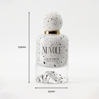 Flacon de parfum personnalisé de luxe, couleur intérieure blanche, 30 ml, 50 ml, 100 ml, flacon de parfum rond vide en verre avec boîte