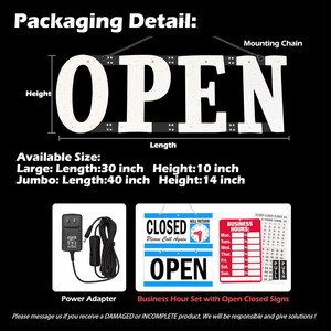 Open LED signboard wall-mounted ambient light shop <b>sign</b> window decoration light street indicator light luminous <b>sign</b> custom 12v - Product Image 2