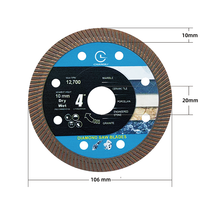 Lame de scie diamantée Turbo Changli nouvelle génération, imprimée UV, 4 pouces, avec bride de 106 mm, disque de coupe diamanté circulaire pour carrelage en porcelaine et marbre