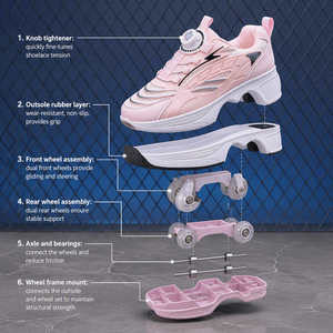Chaussures à roulettes 2-en-1 SeeMore, <span class=keywords><strong>4</strong></span> <span class=keywords><strong>roues</strong></span> rétractables, baskets déformables, chaussures de sport de plein air pour filles et garçons - Product Image 6