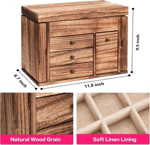 El diseño extraíble del joyero de madera maciza <span class=keywords><strong>para</strong></span> mujer se puede utilizar <span class=keywords><strong>para</strong></span> <span class=keywords><strong>almacenar</strong></span> collares, anillos y otras cajas de almacenamiento y estantes de exhibición - Product Image 5
