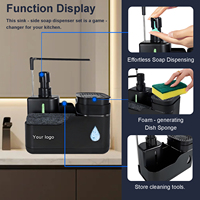 Distributeur de savon en plastique à double chambre - Flacon transparent avec deux pompes pour la distribution de liquides de cu
