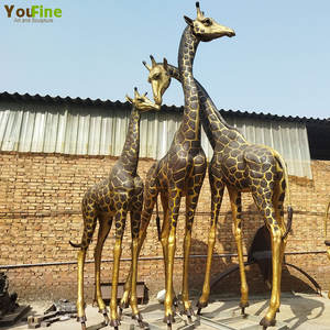 Tuin Decoratief Product Sculptuur Levensgrote Bronzen Dier Standbeeld Metalen Giraf - Product Image 3