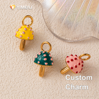 YIMEILI & Breloques champignons en émail mignonnes, composants de bijoux en acier inoxydable inaltérable pour la fabrication de bracelets et colliers DIY