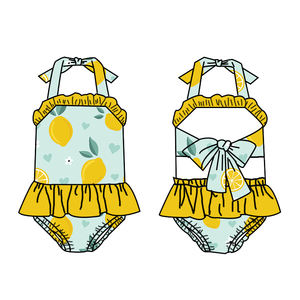 Traje de Baño de Verano para Niñas, de una Pieza, sin Mangas, con Volantes, Estilo Boutique, Estampados Personalizados, Ropa de Playa para Vacaciones - Product Image 6