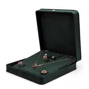 新スタイルジュエリーピンクグリーングレーパッケージスエードジュエリーボックスグリーンジュエリー収納ボックス - Product Image 6