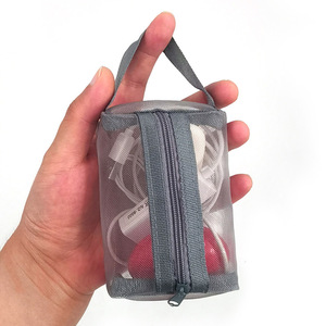 Mini zippered cosmetic bag, transparent mesh coin purse, portable lipstick key pouch, card <b>holder</b>, transparent storage bag - Product Image 4